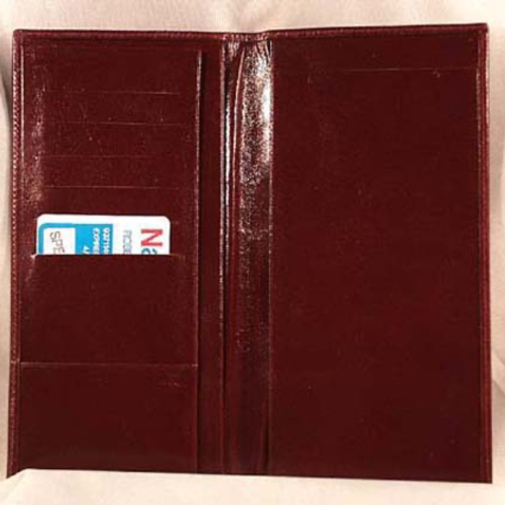 PASSPORT, CREDIT CARD & CHEQUE HOLDER, CALF LEATHER, MADE IN CANADA!!, BROWN,